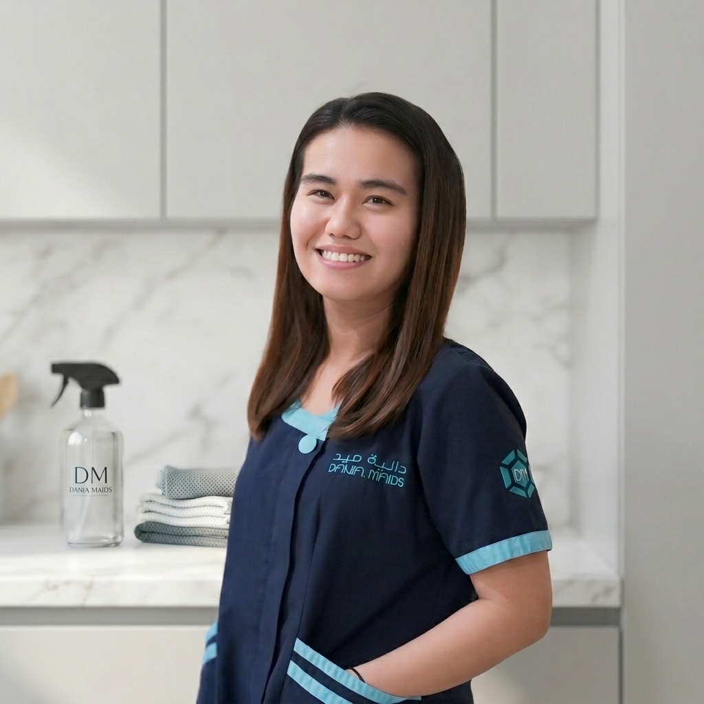 فريق تنظيف دانيا ميدز المحترف بالزي الرسمي